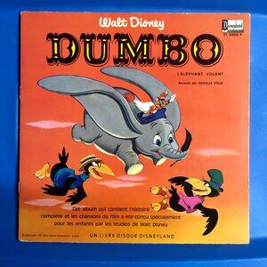 1970 Vintage Disney Dumbo Livre-Disque Vinyle 33RPM French Canada Danielle Volle